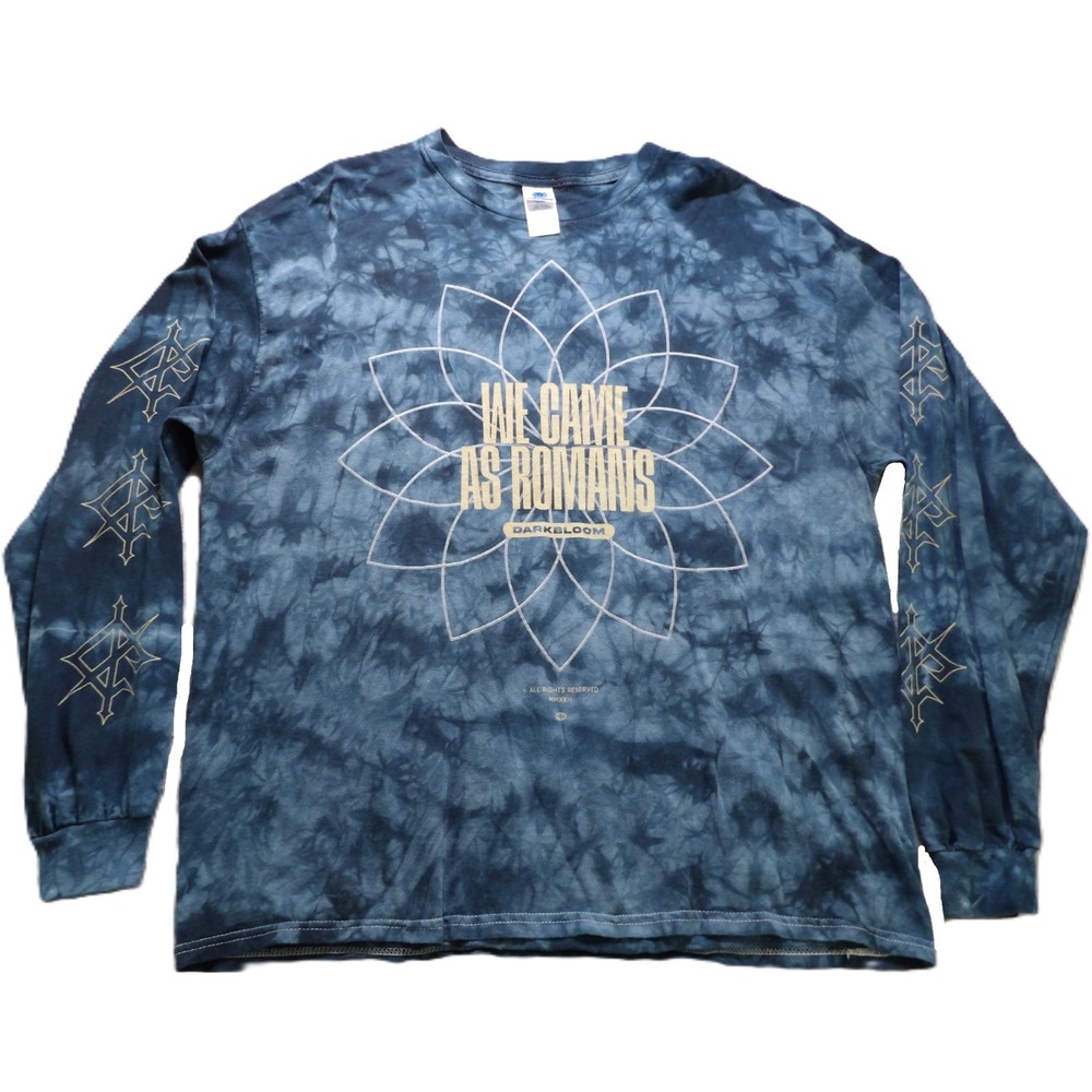 We Came As Romans Darkbloom Tour Shirt Men XL Blue Tie Dye Long Sleeve Metalcore